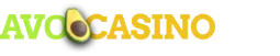 The official Avocasino brand logo with an avocado as the centerpiece