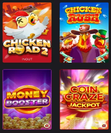 A mobile view of four of Avocasino's most popular slot games